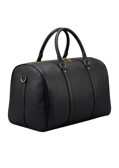 TOMO Black Leather Duffle Bag
