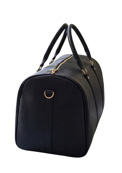 TOMO Black Leather Duffle Bag
