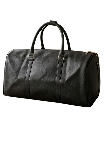 TOMO Black Leather Duffle Bag