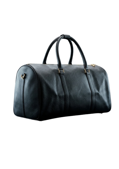 TOMO Black Leather Duffle Bag